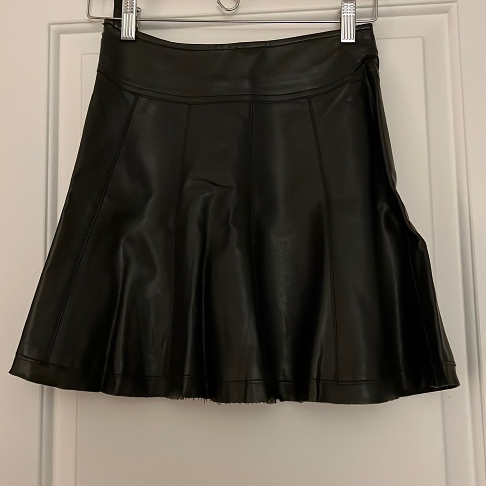 Faux Leather A-Line Skirt